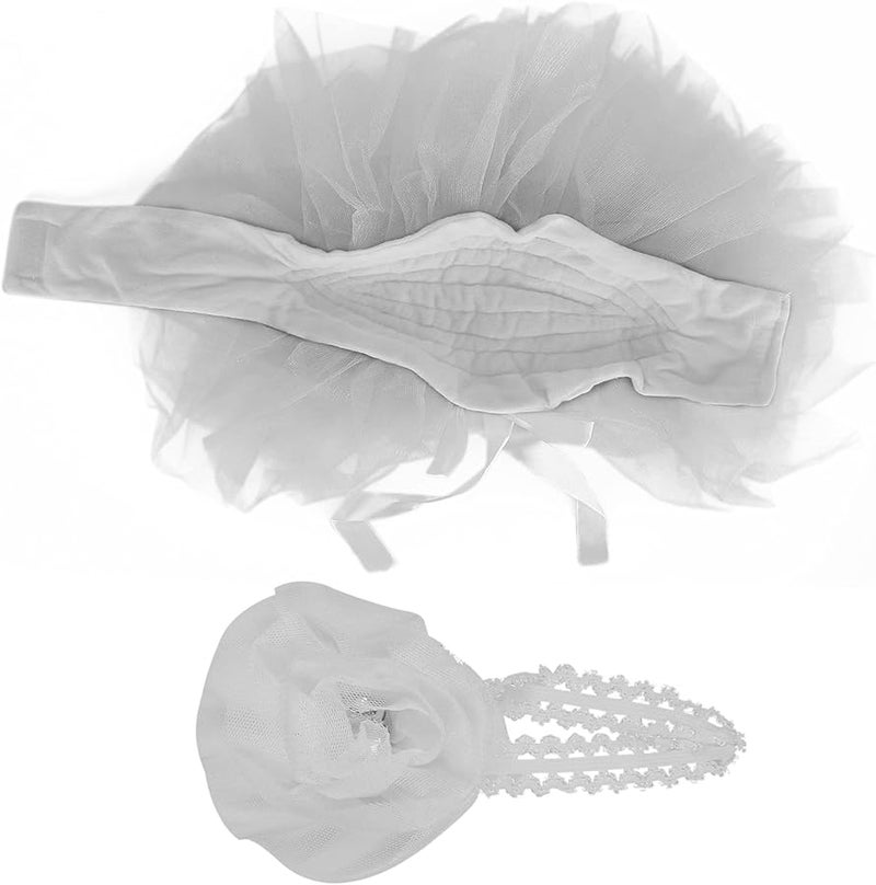 Newborn Baby Girl Photo Props Set Soft Elastic Skirt Headdress Cotton Nylon Yarn 0 3 Months - Image 5